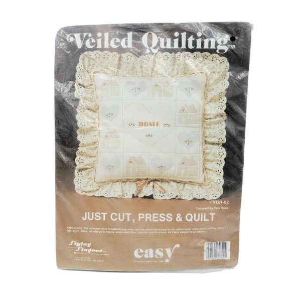Veiled Quilting Pillow Kit #VQH-02 VTG 1984 Flying Fingers Easy "Home" NOS - Picture 1 of 4